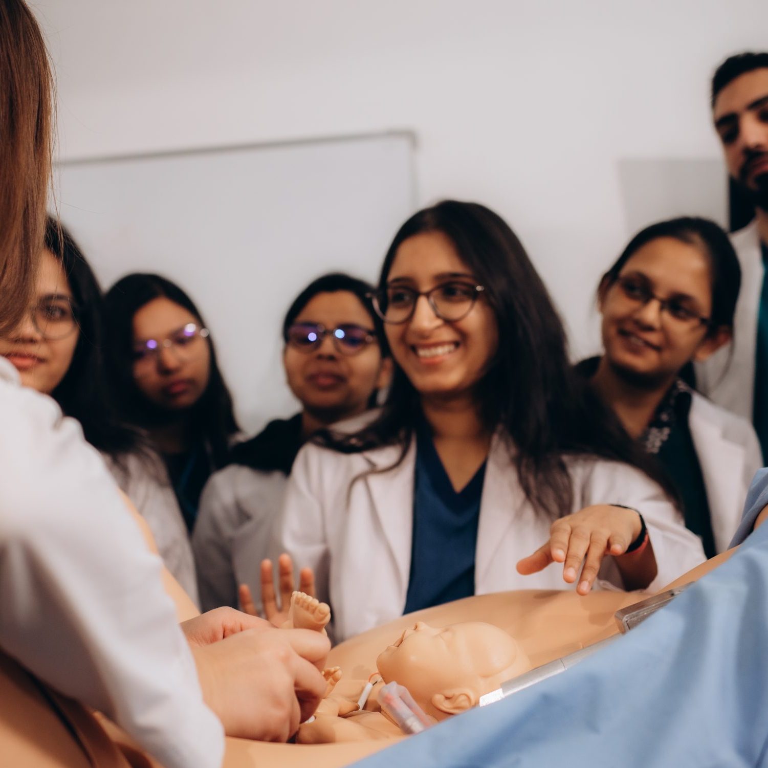Medical students learn to deliver babies